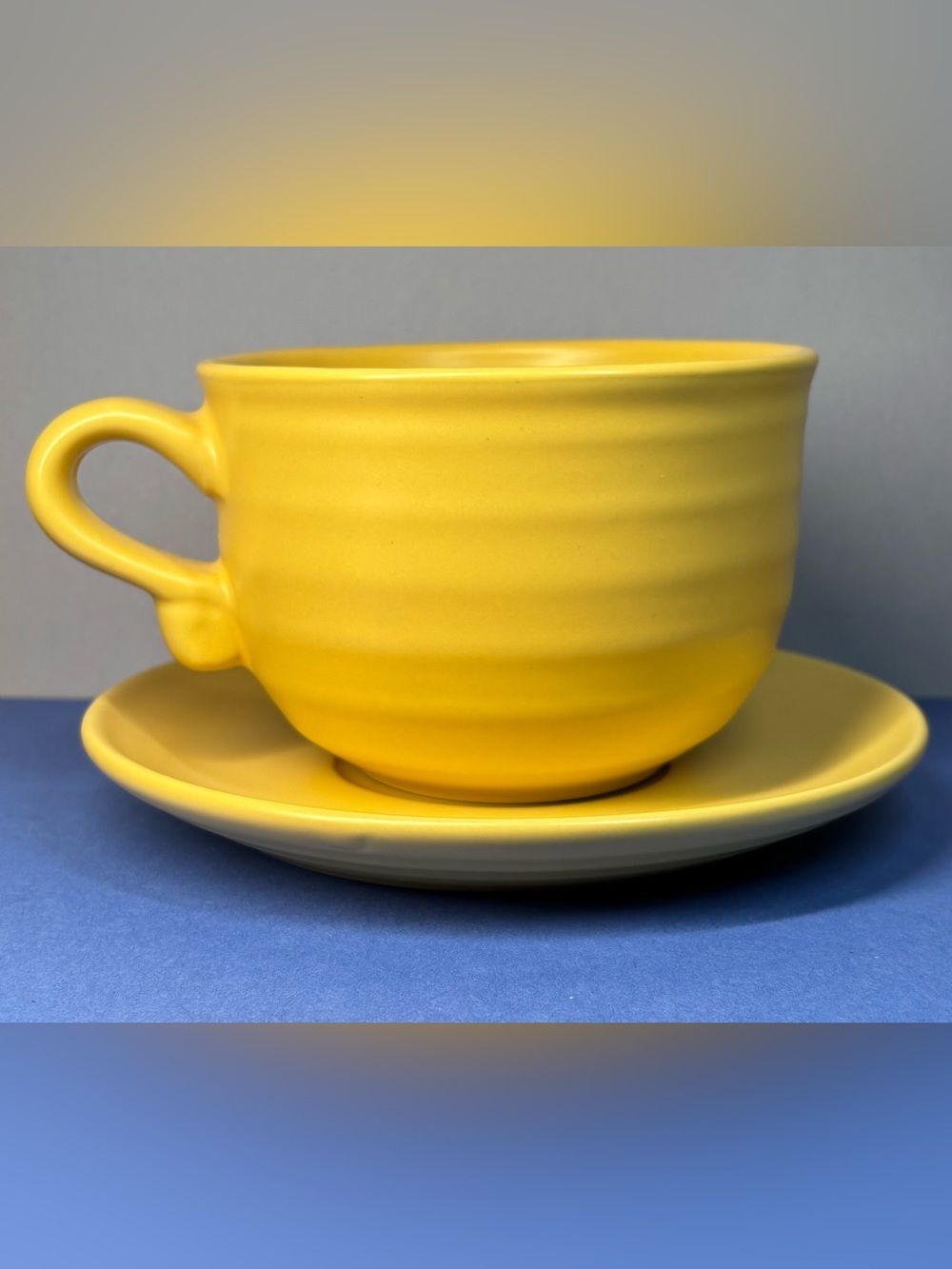 Vintage WCL Large Yellow Cup And Saucer (1970-1980) 25 Oz. 4x5 In